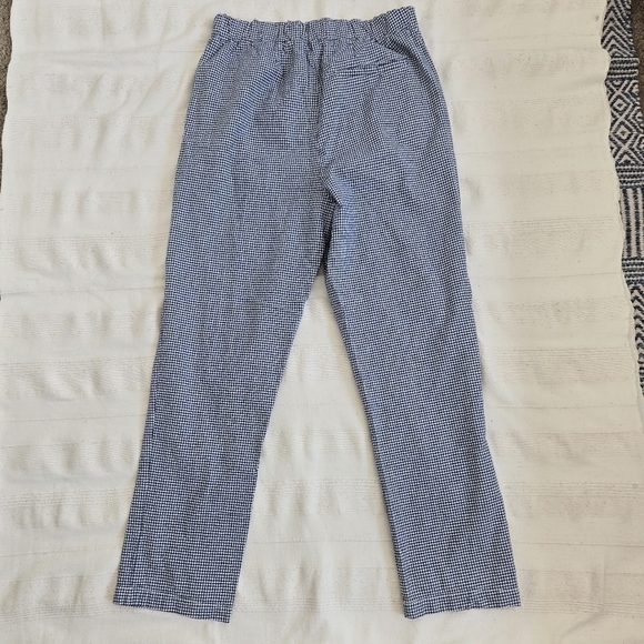 Free People Kate Plaid Straight Leg Pant Blue & White Check size Medium - Picture 13 of 16